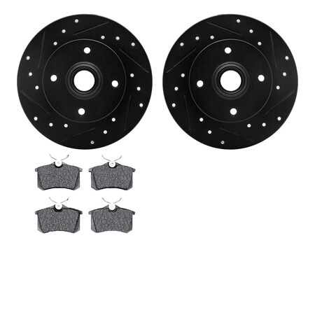 Dynamic Friction Co 8602-74005, Rotors-Drilled and Slotted-Black with 5000 Euro Ceramic Brake Pads, Zinc Coated 8602-74005